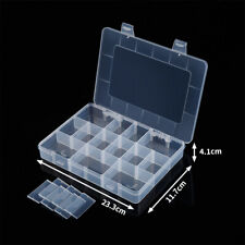 18 Compartment Plastic Jewelry Craft Storage Box Case Beads Container Organizer