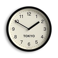 Jones® - Tokyo Time Zone wall clock 20cm black Arabic quartz office living room
