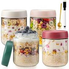 4X Overnight Oats Jar Glass