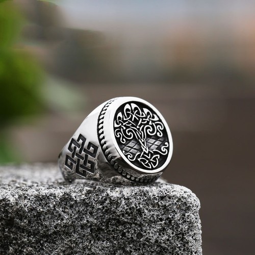 Men celtic tree life - celtic, ring