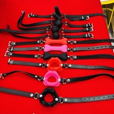 Bondage Open Mouth Ball Gag Adjustable Strap Dog Bone Harness Fetish Sex Toys SM