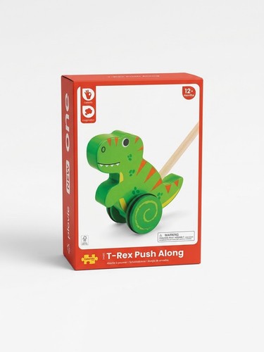 Wooden rex push - t-rex, along
