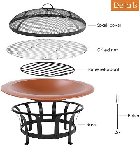 Round fire pit - bbq, grill