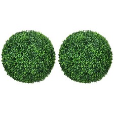Set of 2 Artificial Topiary 40cm Balls Indoor Outdoor Faux Boxwood Balls
