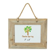 Rustic Wooden Hanging Photo Frame Driftwood Picture Display 7 x 5" Natural