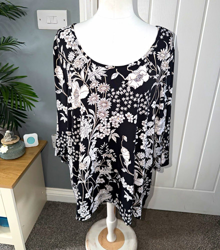 Kim black white floral - kim,