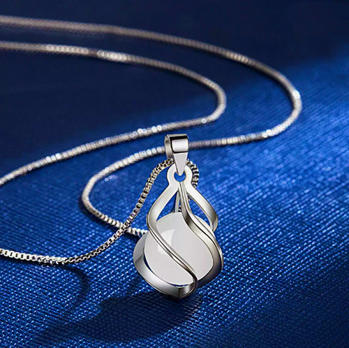 Moonstone swirl pendant - moonstone,