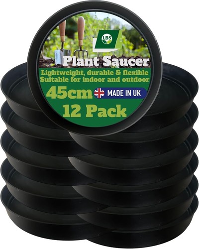 Pack black plant pot - of, 12