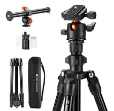 K&F Concept 76 inch Tripod with Rotatable Multi-Angle Center Travel for Cameras