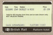 Shirley West Midlands M01 - APTIS platform ticket - Solihull
