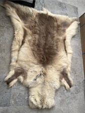 Reindeer Rug Skin Pelt Genuine Leather Floor or Sofa Cover