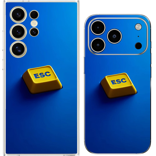 Escape button metaphor yellow - button,