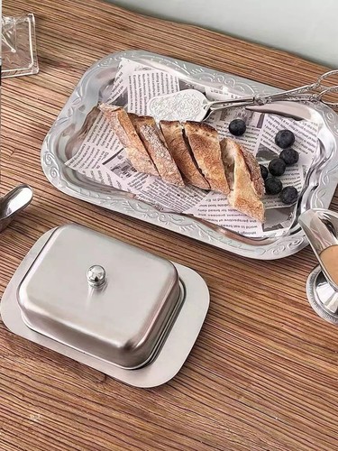 Stainless steel butter dish - stainless,