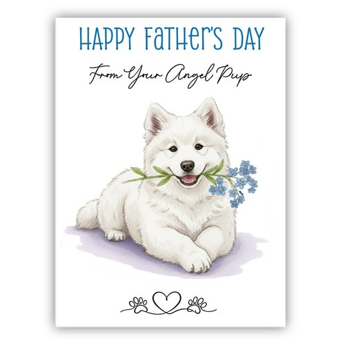 Samoyed father day card - samoyed,