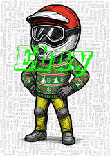 Ipswich Witches Speedway Xmas Jumper Christmas Card with envelope.