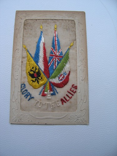 Ww1 silk embroidered old - ww1,