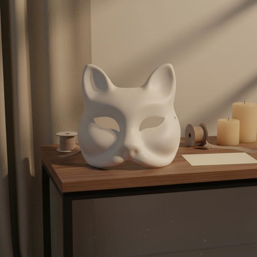 Paper mache mask customizable - mask,