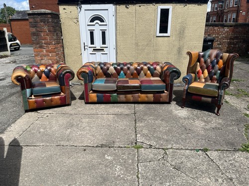 Leather chesterfield harlequin - leather,