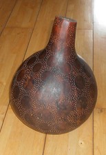 Large 15" (38cm) Tall Carved Calabash Gourd