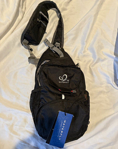 Waterfly black sling bag - black, 9l