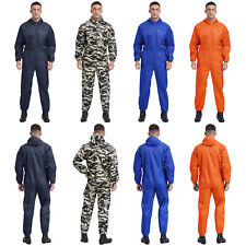 Men Coverall Costume Jumpsuit Uniform Hooded Routine Overalls Halloween Cosplay