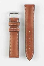 RIOS1931 WEILHEIM Organic Leather Watch Strap in COGNAC brown 20 mm
