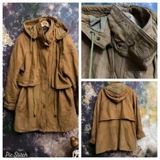 WOMENS PARKA COAT REAL KID LEATHER HOODED VINTAGE UNIQUE WORN ON FILM INC UK PP