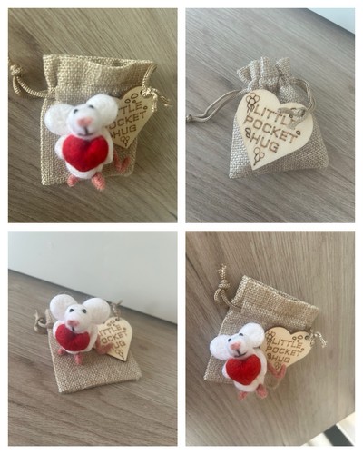 Handmade needle felted pocket - handmade,