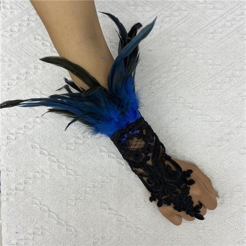 Halloween feather gloves - feather,