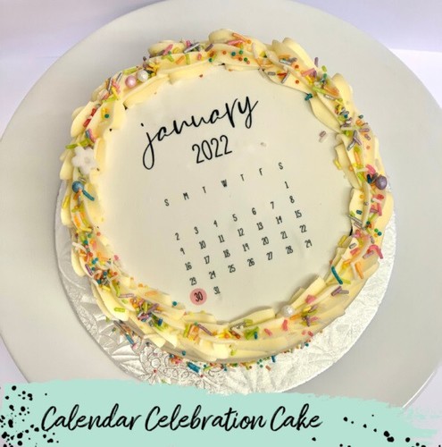 Calendar edible cake topper - calendar,