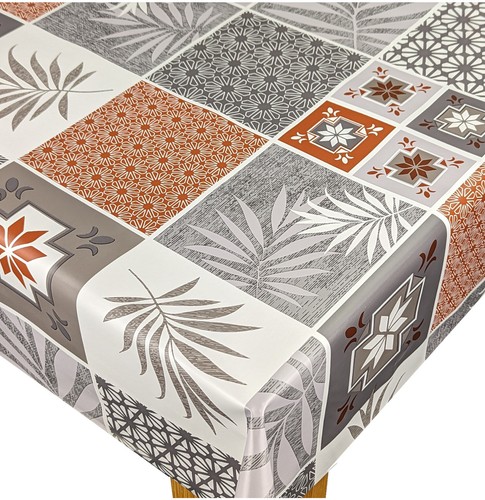 Leafy geometric tiles - leafy, grey