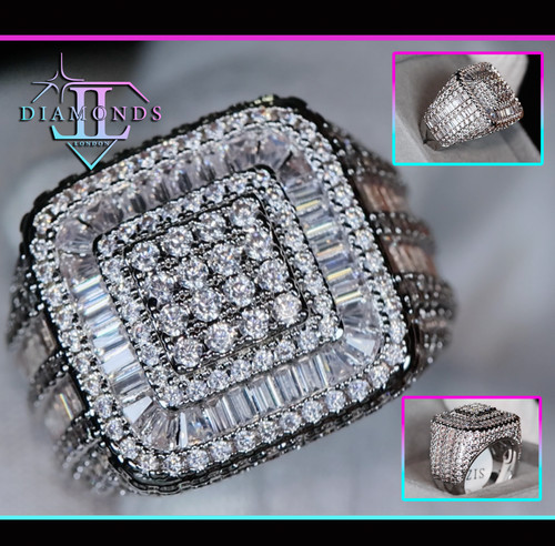 Mens baguette diamond ring - diamond, |