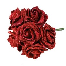 Full Glittered Foam Roses