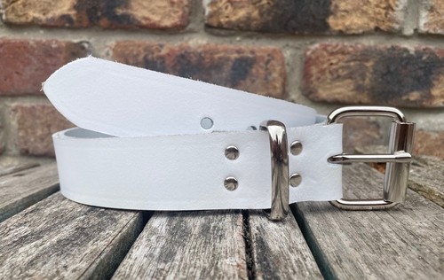 White real leather - white, belt