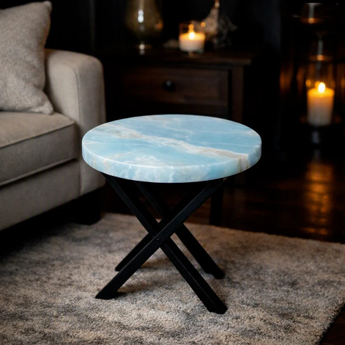 Blue onyx marble round - blue,