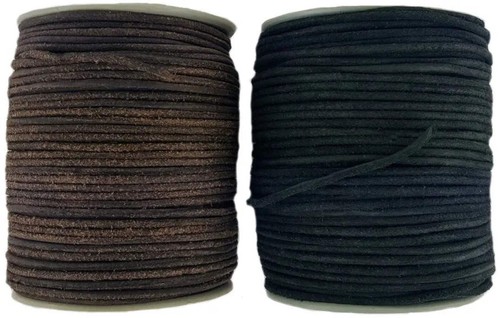 Leather craft cord black - leather,