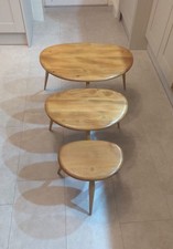 Ercol Pebble Nest of Tables Vintage Blue Label