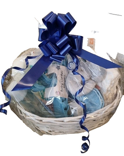 Baby shower hamper - hamper, blue