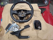 Fiesta mk8 2017 on St-line flat bottom steering wheel, Red stitch & gaitors