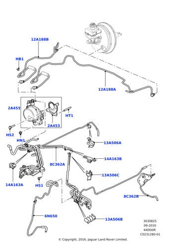 Land rover vacuum hose - land, range