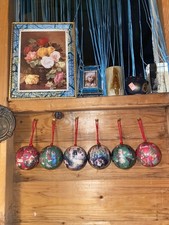 Vintage Paper Mache Whimsy Angel Cherub Father Christmas Tree Baubles Ornaments