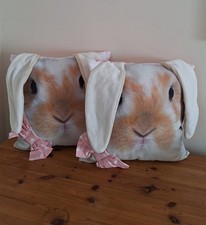 2 x Next Lop Eared Bunny Rabbit 35cmx35cm Pink Pillow Cushion Home Decor