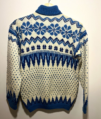 Blue white fair isle - blue,