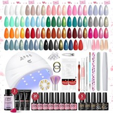Starter Gel Nail Kit with UV Nail Lamp, 20 gel polish colours, manicure tools
