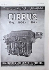 1944 Cirrus RAF Aircraft Engine Ad – Blackburn Aircraft – Aeroplane Magazine