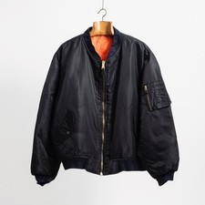 Vintage 80S USA Reversible Black Bomber Jacket MA-1 Stlye - Size Large