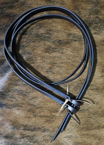 Dark leather split reins - dark,