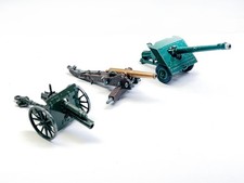 Vintage Britains Crescent diecast artillery guns x3