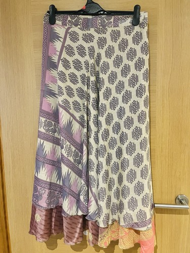 Long pink silk skirt - long,