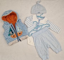 New Baby Boy Bundle 4 Pcs Winter Gilet Bodysuit Bottom Hat Outfit Set 0-3 Mickey